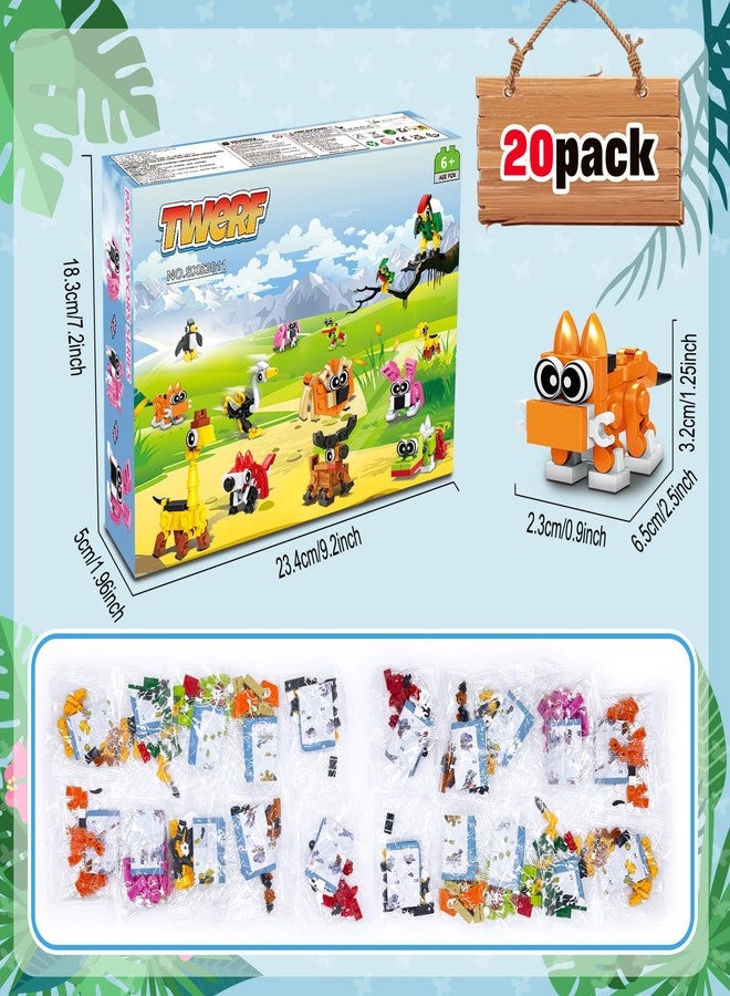 TWERF Valentines Party Favors for Kids- 20 Pack Animals Building Blocks Toy Goody Bags Stuffers Classroom Prizes Easter Basket Birthday Party Favors Valentine's Return Gifts for Boys Girls Age 6-12+ - Image 5